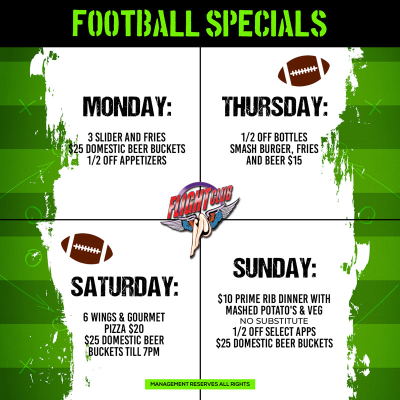 Football is always on at Flight Club Detroit!